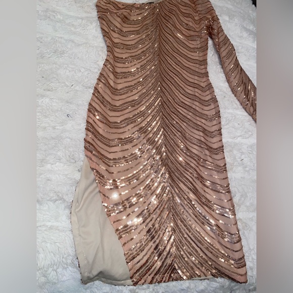 Fashion Nova Sequin One Shoulder Dress - Picture 4 of 5